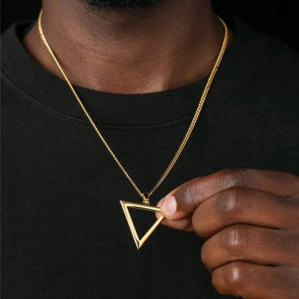 NEW! TRIANGLE PENDANT NECKLACE CHAIN - Picture 1 of 4